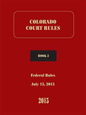 cover image of Colorado Federal Court Rules